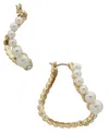 Emily In Paris Glass Stone, Glass Pearl & Cubic Zirconia Gold-tone Hoop Earrings In Gold