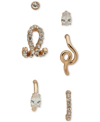 Emily In Paris Gold-tone 6-pc. Set Crystal & Pave Single Earrings In White
