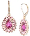 Emily In Paris Gold-tone Color Crystal Drop Earrings In Pink