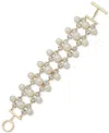 Emily In Paris Gold-tone Crystal & Imitation Pearl Flex Bracelet In White
