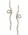 Emily In Paris Gold-tone Crystal & Pave Looped Bar Linear Drop Earrings In White