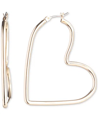 Emily In Paris Gold-tone Medium Heart Hoop Earrings