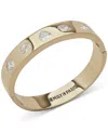 Emily In Paris Gold-tone Mixed Cubic Zirconia Bangle Bracelet In Crystal Wh