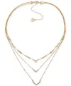 Emily In Paris Gold-tone Mixed Cubic Zirconia Layered Collar Necklace, 16" + 3" Extender In Crystal Wh