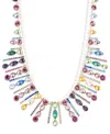 Emily In Paris Gold-plated Multicolor Crystal & Imitation Pearl Statement Necklace, 16" + 3" Extender In Multi