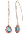 Emily In Paris Gold-tone Pave & Color Crystal Threader Earrings In Multi