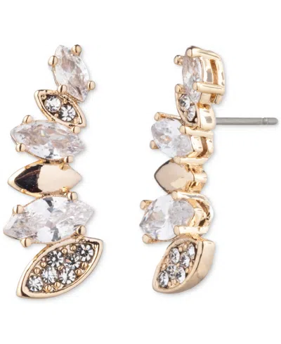 Emily In Paris Gold-tone Pave & Marquise Crystal Drop Earrings In Crystal Wh