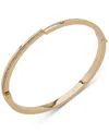 Emily In Paris Gold-tone Pave Crossover Bangle Bracelet In Crystal Wh