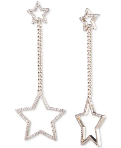 Emily In Paris Gold-tone Pave Star Statement Earrings In Crystal Wh