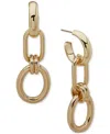 Emily In Paris Gold-tone Polished Chain Link Drop Earrings In Gold