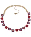 Emily In Paris Gold-tone Stone & Resin Heart Collar Necklace, 16" + 3" Extender In Multi