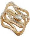 Emily In Paris Gold-tone Wavy Stone Multi Row Ring