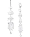 Emily In Paris Silver-tone Cubic Zirconia Chandelier Earrings In Crystal Wh