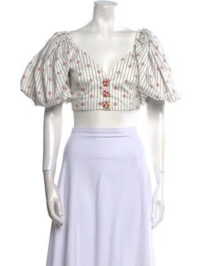 Pre-owned Emily In Paris X My Beachy Side Striped Square Neckline Crop Top In Multi