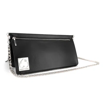 Emily Jones Women's Black / Silver Black Amsterdam Triangle Crossbody Bag/ Nickel Hardware In Black/silver