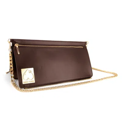 Emily Jones Women's Brown Chestnut Amsterdam Triangle Crossbody Bag/ Gold Hardware