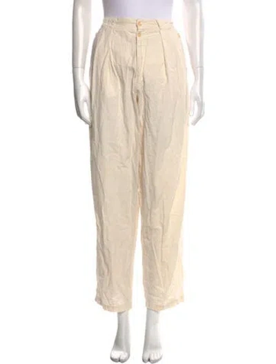 Pre-owned Emily Levine Milan Straight Leg Pants In Neutral