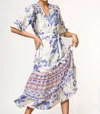 Emily Lovelock Adela Batik Print Midi Dress In White Multi