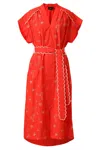 Emily Lovelock Adley Dress In Red In Red