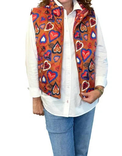 Emily Lovelock Ava Vest In Orange In Multi