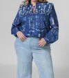 Emily Lovelock Daisy Blouse - Plus Size In Blue In Blue