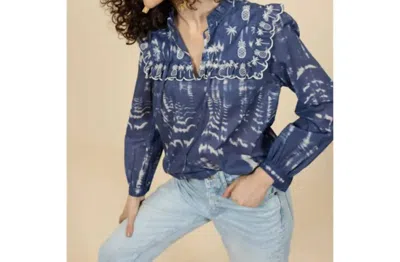 Emily Lovelock Daisy Blouse In Blue