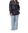 Emily Lovelock Daisy Long Sleeve V-neck Blouse - Plus In Black In Black