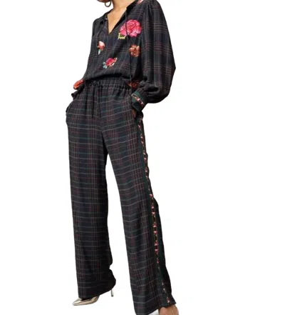 Emily Lovelock Eva Blouse In Floral Plaid In Multi