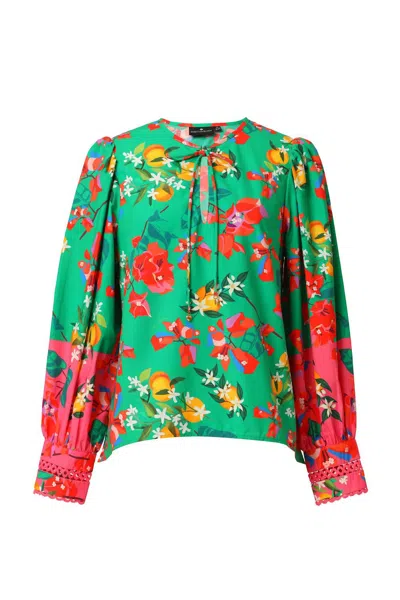 Emily Lovelock Eva Blouse In Jelly Bean In Multi