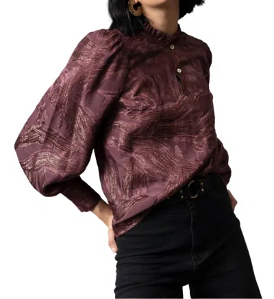 Emily Lovelock Evanna Blouse In Midnight Plum In Multi