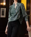 Emily Lovelock Hailey Blouse In Emerald In Gold