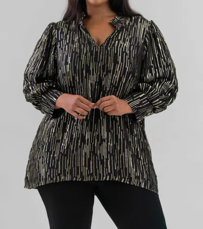 Emily Lovelock Hailey Lurex Blouse - Plus In Black