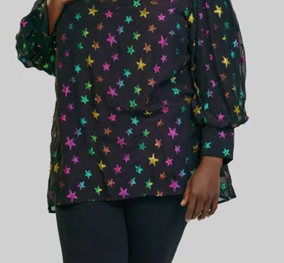Emily Lovelock Hailey Star Blouse - Plus In Black In Green