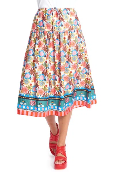 Emily Lovelock Heidi Print Skirt In White Multi