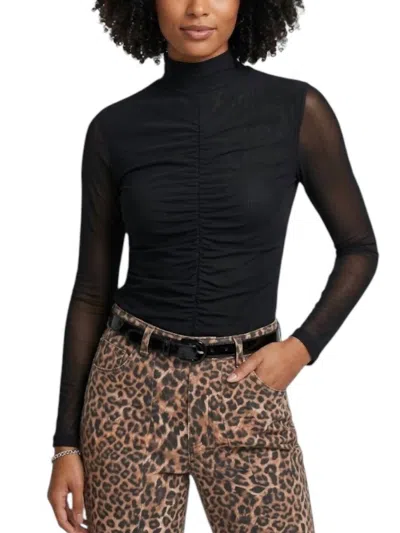 Emily Lovelock Iris Mesh Top In Black