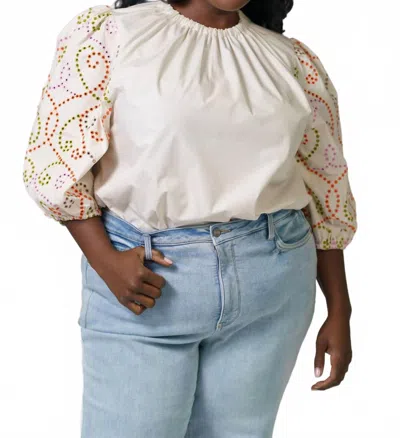 Emily Lovelock Lilly 3/4 Sleeve Pullover Blouse - Plus In Ivory In White