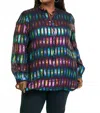 Emily Lovelock Lizzie Long Lseeve Blouse - Plus In Black In Multi