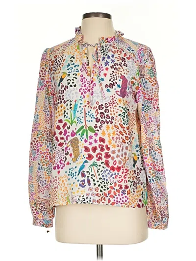 Pre-owned Emily Lovelock Long Sleeve Blouse In Ivory