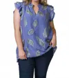 Emily Lovelock Megan Blouse In Galactic Purple In Blue