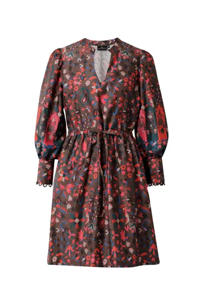Emily Lovelock Noureen Dress In Sepia In Multi