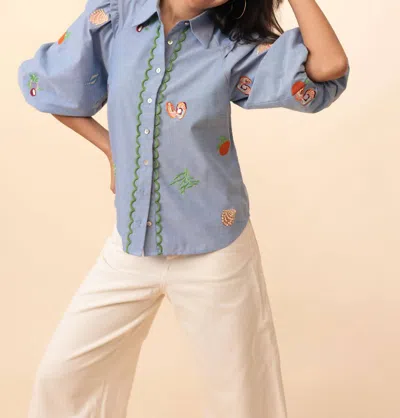 Emily Lovelock Seaside Stories Top In Blue