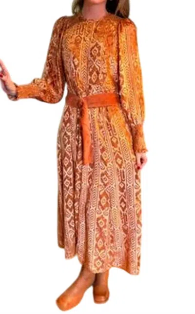 Emily Lovelock Sharon Dress In Orange In Multi