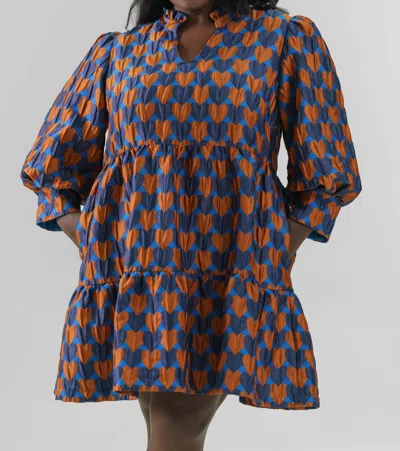 Emily Lovelock Stella Dress - Plus In Directoire Blue In Multi