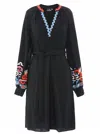 Emily Lovelock Vaneza Applique Short Dress In Black In Black