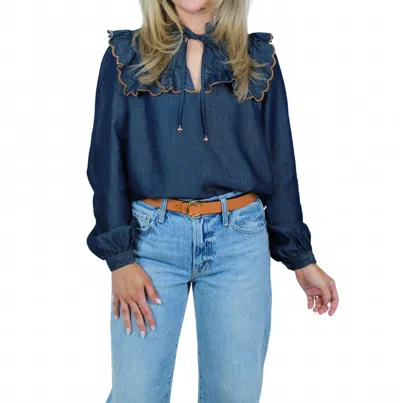 Emily Lovelock Women's Daisy Blouse In Blue Chambray