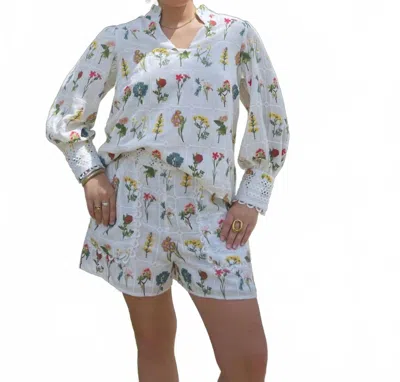 Emily Lovelock Women's Hailey Embroidered Blouse In White In Multi