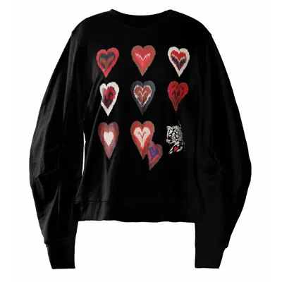 Emily Lovelock Women's Jemma Hearts Sweatshirt In Black