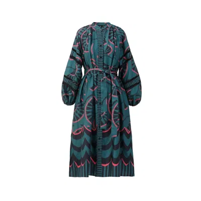 Emily Lovelock Women's Lyla Dress In Green In Blue