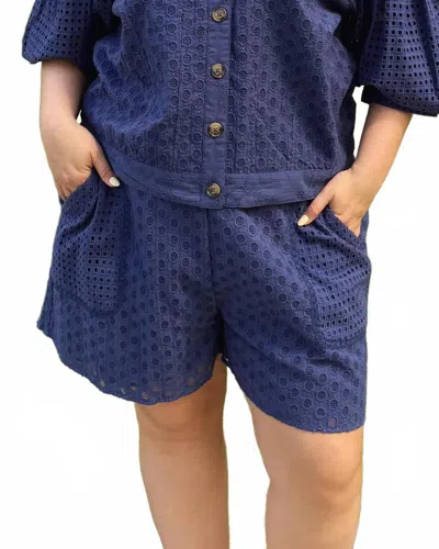 Emily Lovelock Women's Nova Broderie Anglaise Shorts In Blue