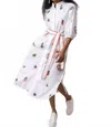 Emily Lovelock Zora Embroidered Shirt Dress In White In White